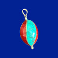 Tibetan Coral and Turquoise Inlay Sterling Silver Pendant