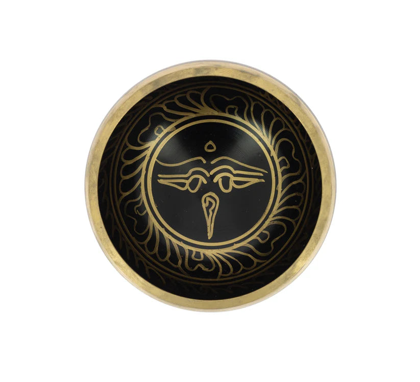 Tibetan Singing Bowls Black with Symbols