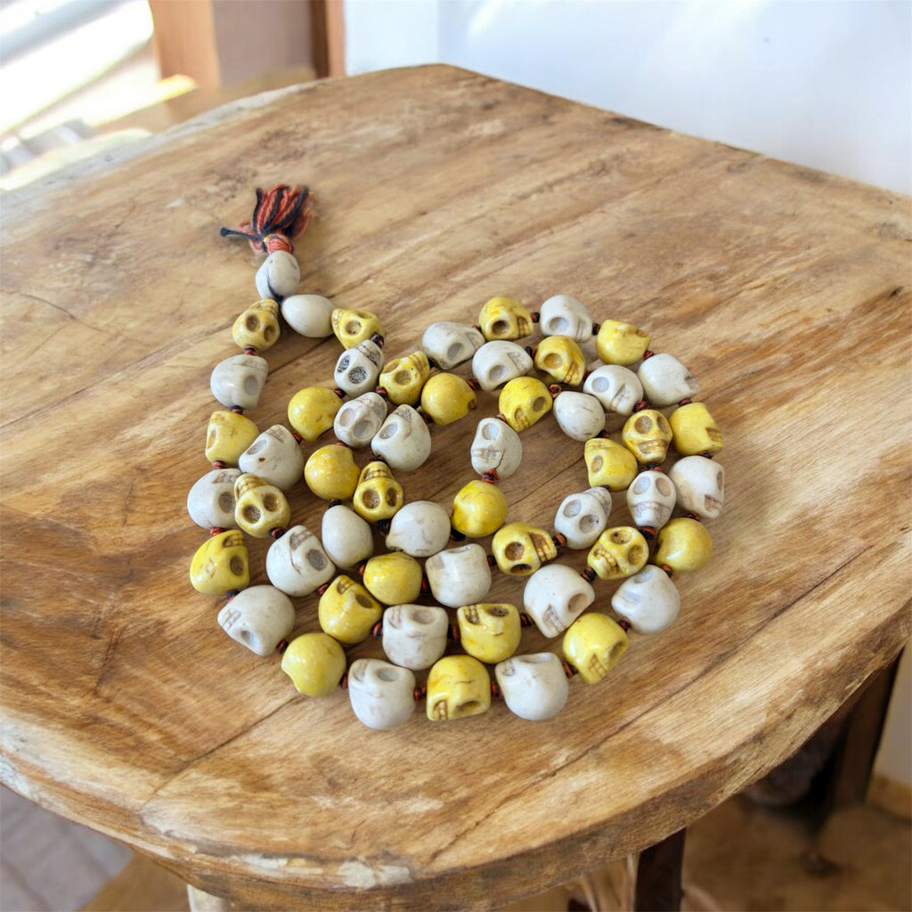 Himalayan Yak Bone Skull Mala 13mm