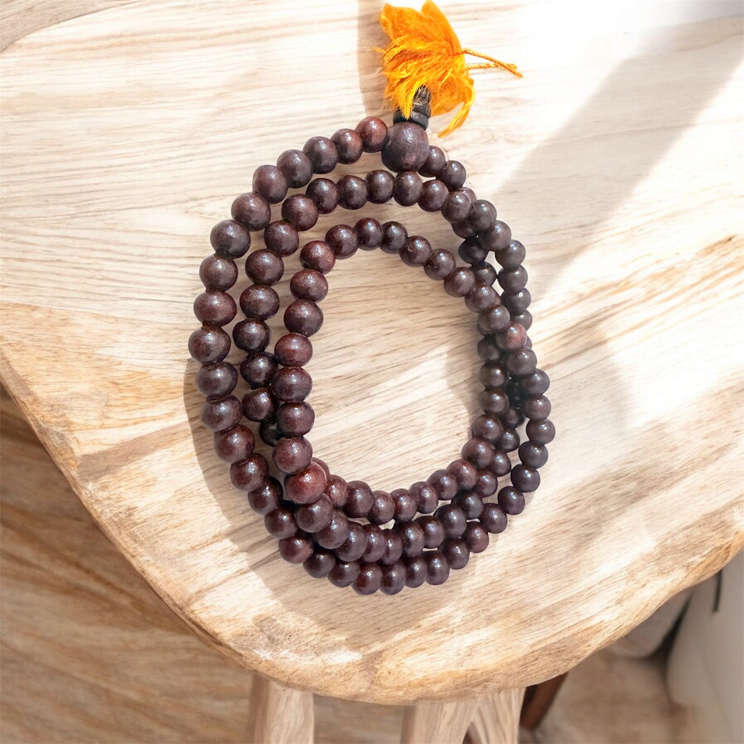 Tibetan Buddhist Rose Wood Prayer Mala Beads
