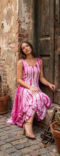 100 Cotton Plus Size Sleveless Hand-Crinkled Button Curvy Breezy Dress