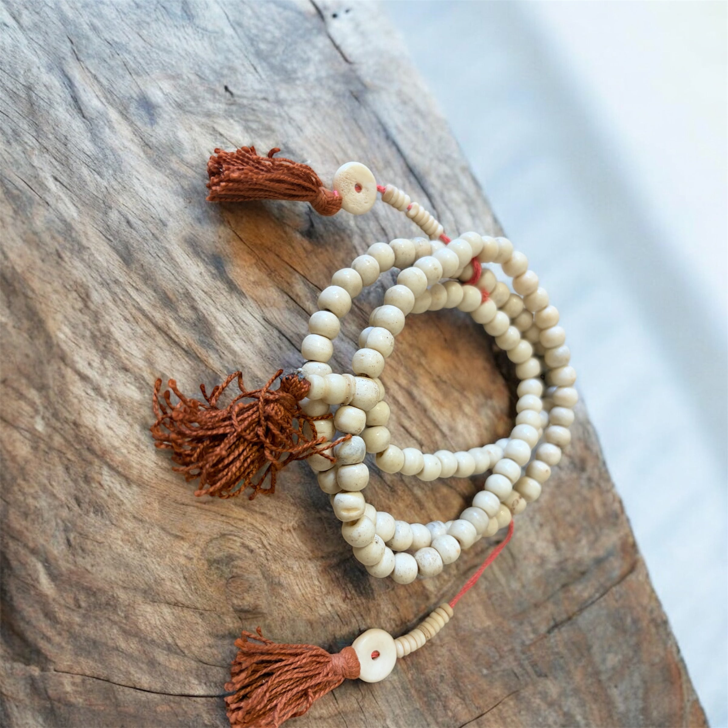Tibetan Yak Bone Mala with Mala Counter