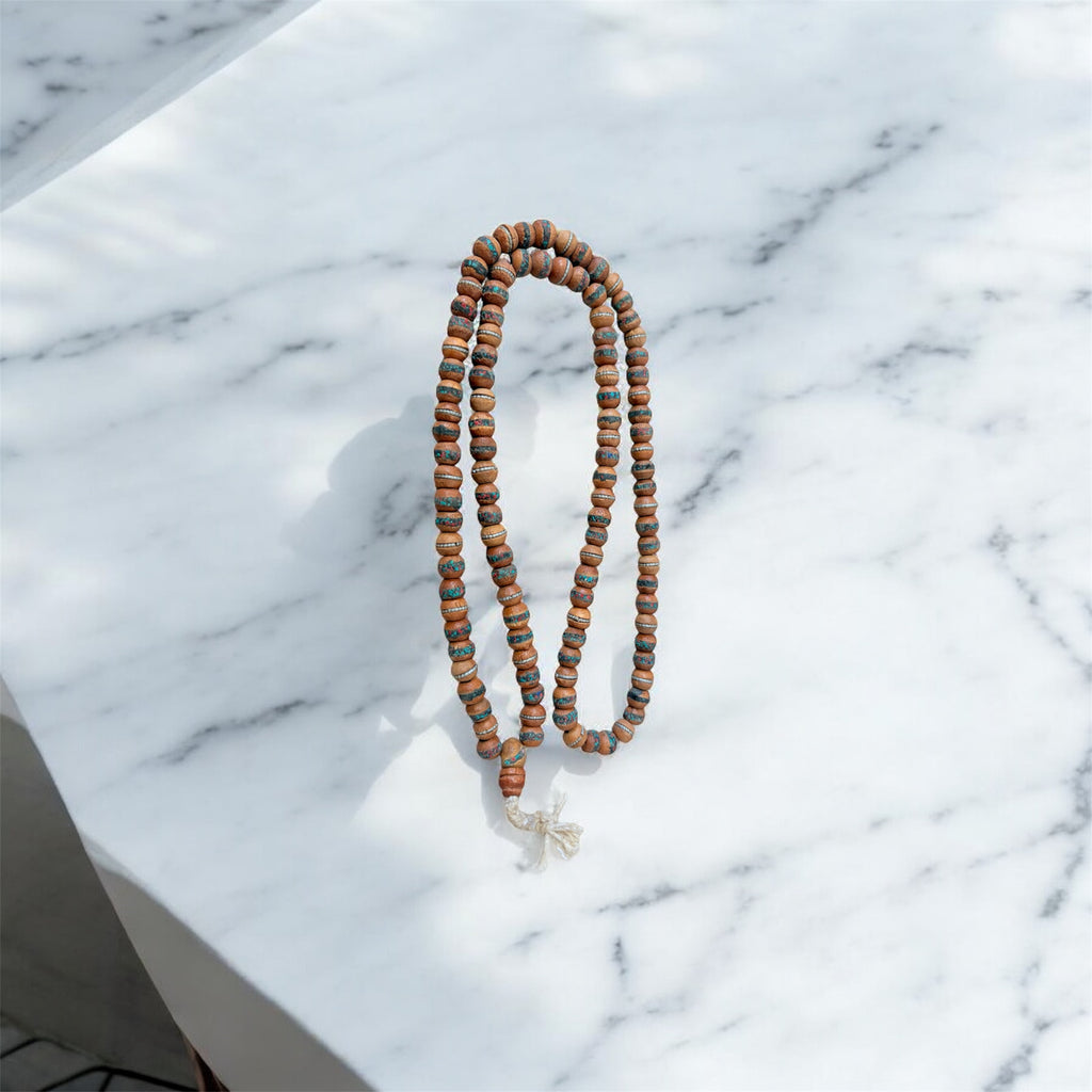 Tibetan Yoga Meditation Sandalwood Bead Inlaid.