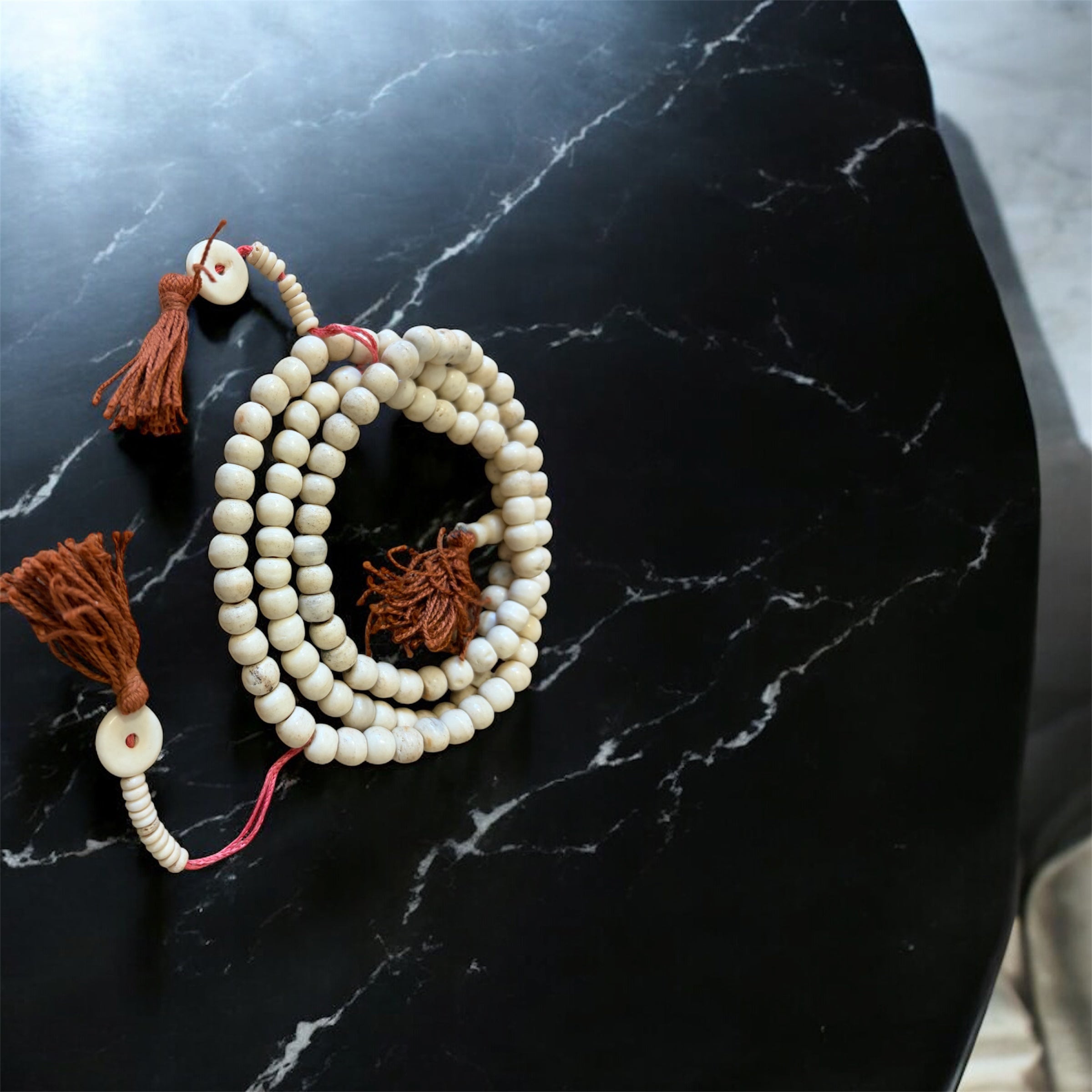 Tibetan Yak Bone Mala with Mala Counter