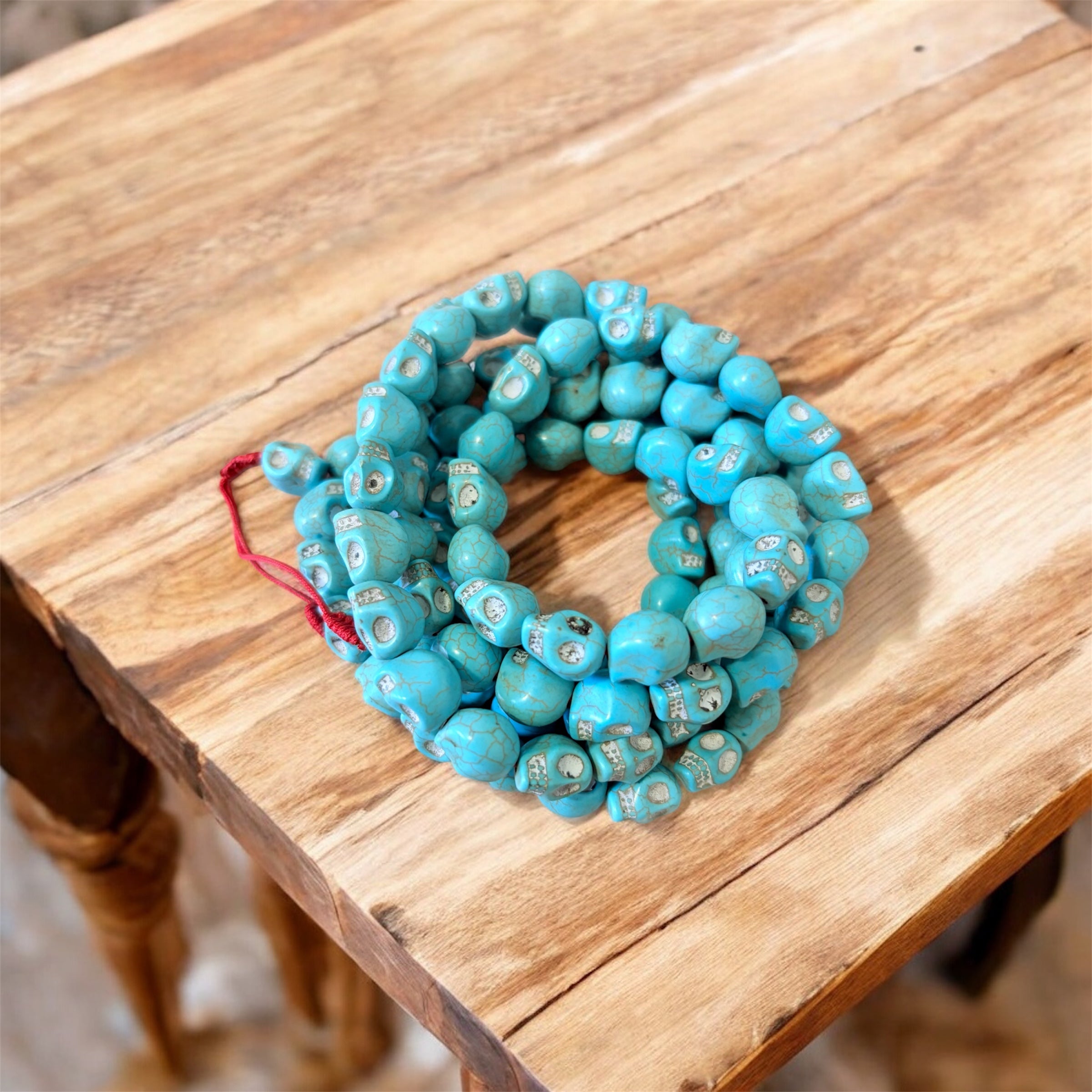 Himalayan Yak Bone Mala Turquoise Skull Mala