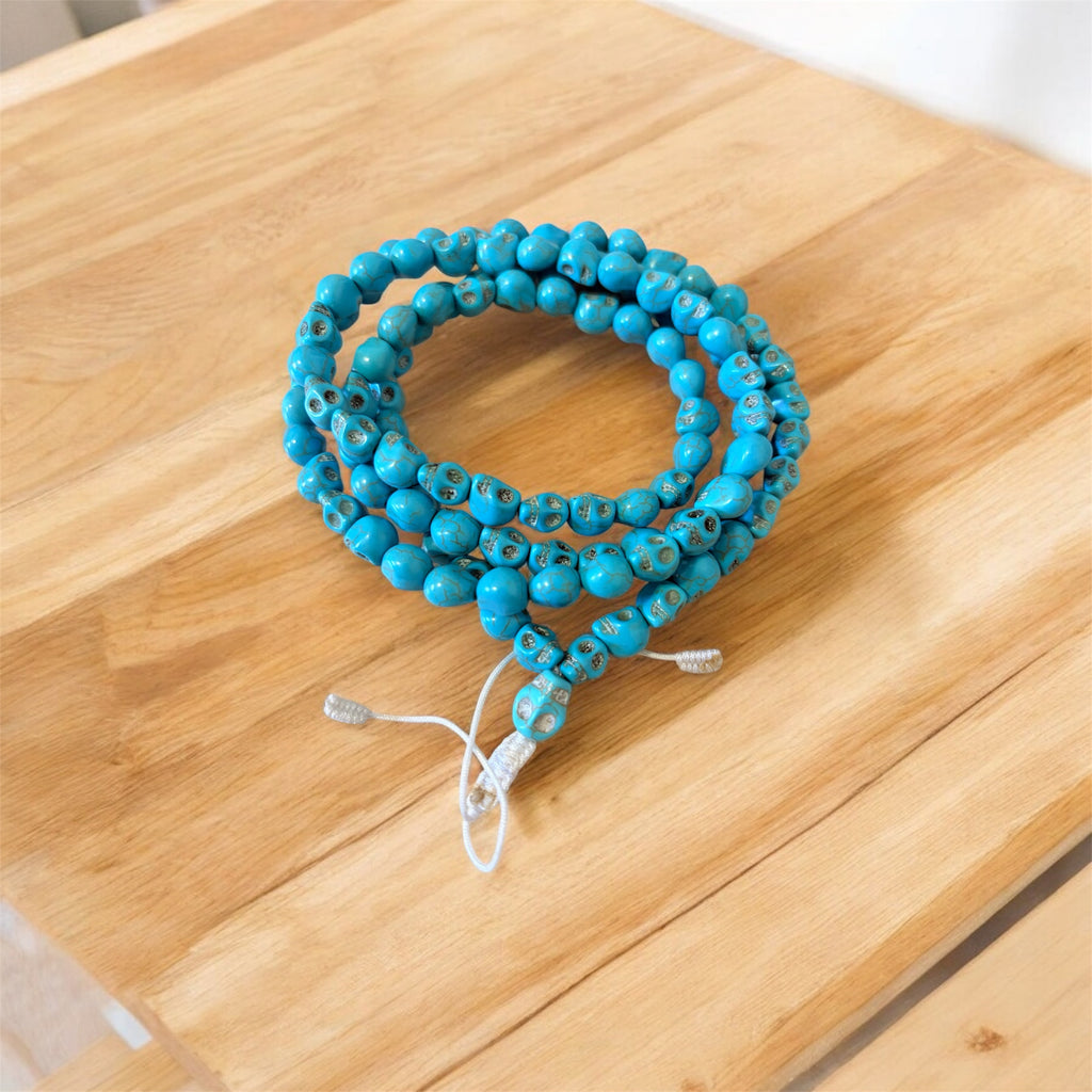 Himalayan Yak Bone Mala Turquoise Skull Mala