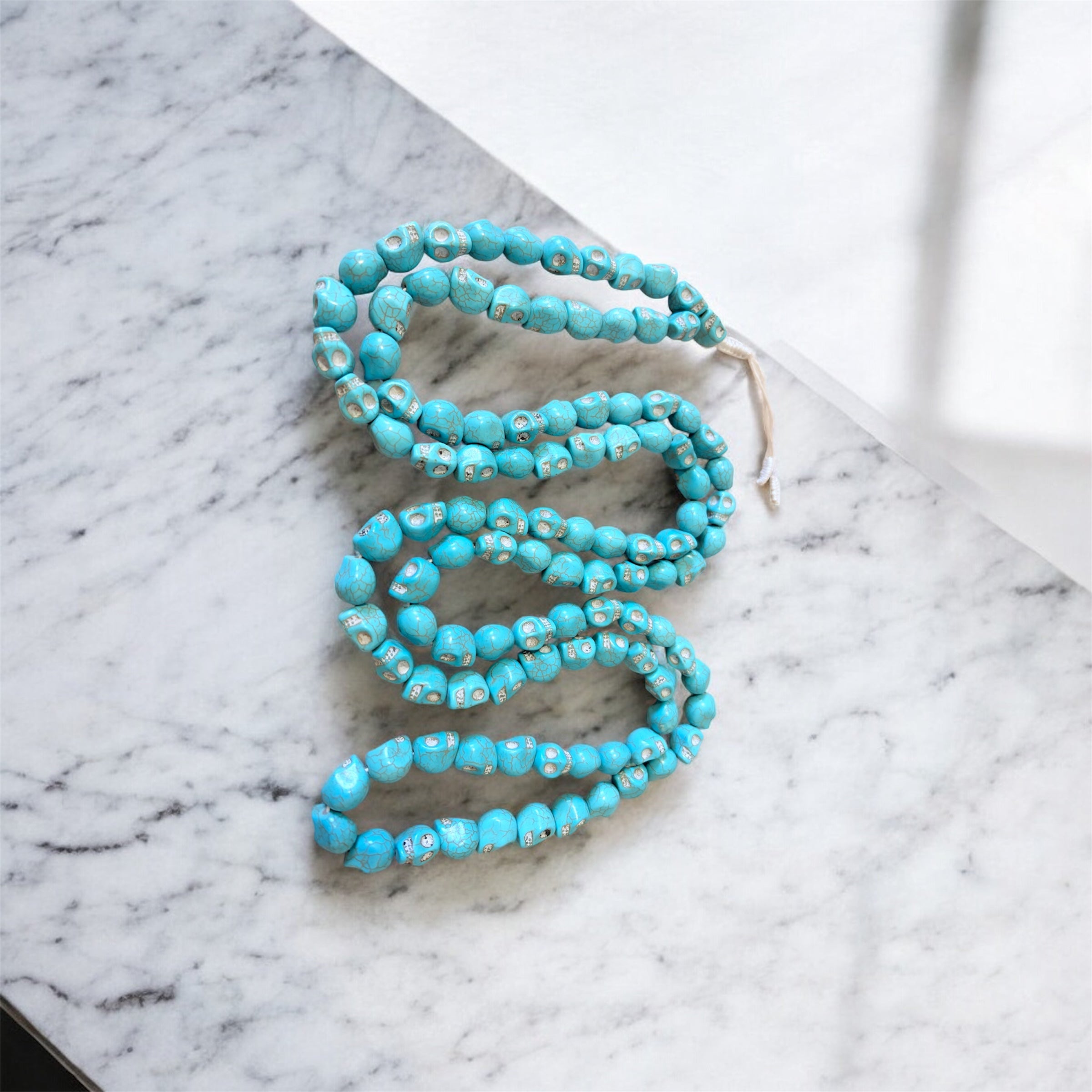 Himalayan Yak Bone Mala Turquoise Skull Mala