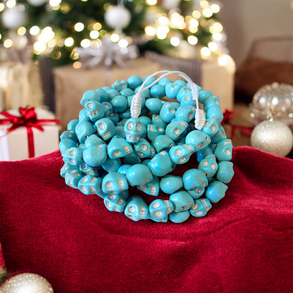 Himalayan Yak Bone Mala Turquoise Skull Mala