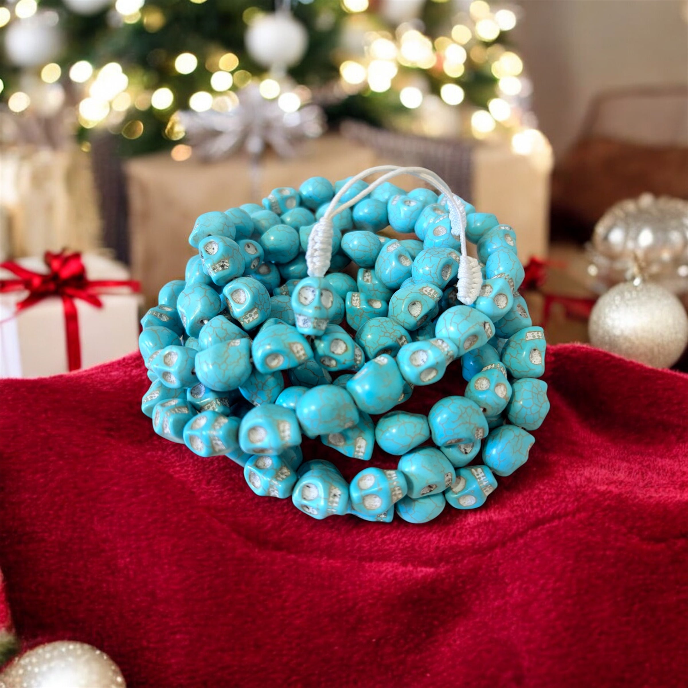 Himalayan Yak Bone Mala Turquoise Skull Mala