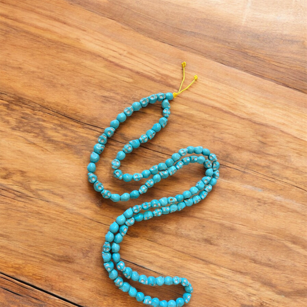 Himalayan Yak Bone Mala Turquoise Skull Mala