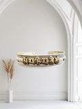 Tibetan OM MANI PADME HUNG MANTRA Sterling Silver and Gold Plated  Bracelet