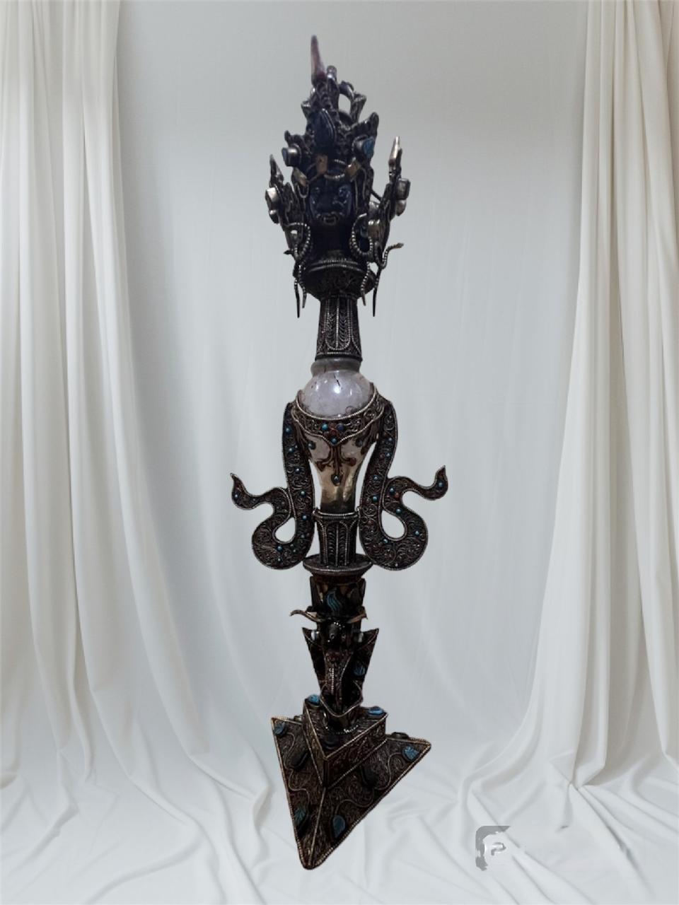 Crystal Conch Protector Tibetan Phurba