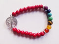 7 CHAKRA WITH TREE OF LIFE CORAL BRACELETS