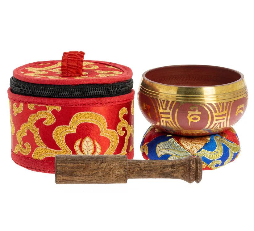 Travel Tibetan Singing Bowl - Green, 7,5 cm