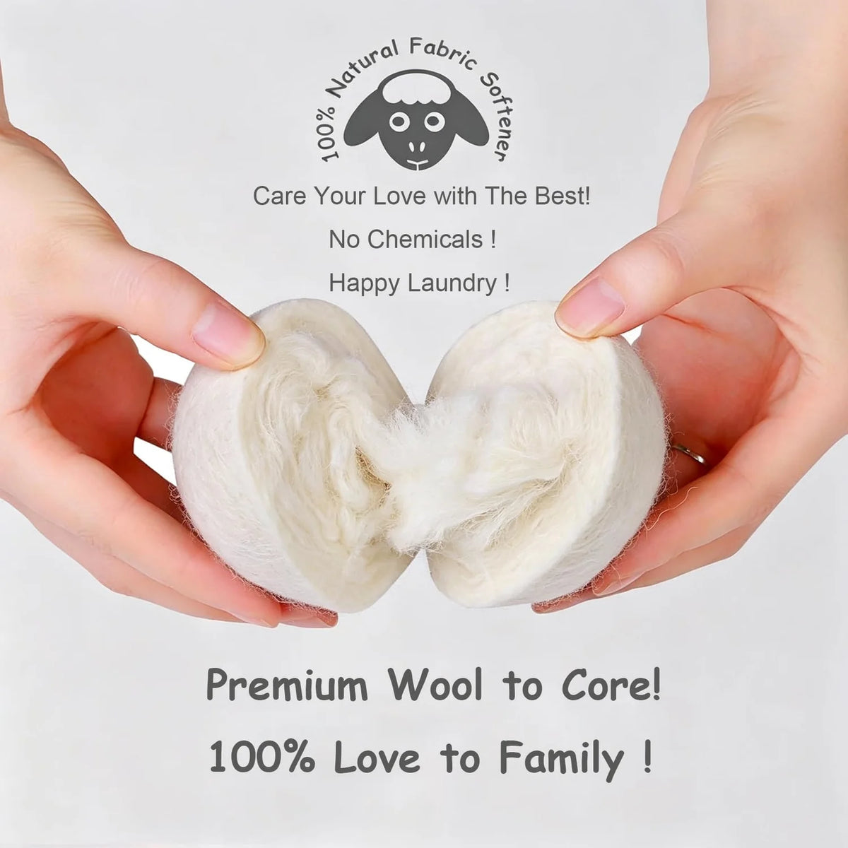 Budieggs Wool Dryer Balls Organic XL 4-Pack, 100% New Zealand Wool Chemical Free Fabric Softener for 1000+ Loads, Bab
