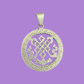 Tibetan Eight Auspicious Symbol Silver Pendant Set