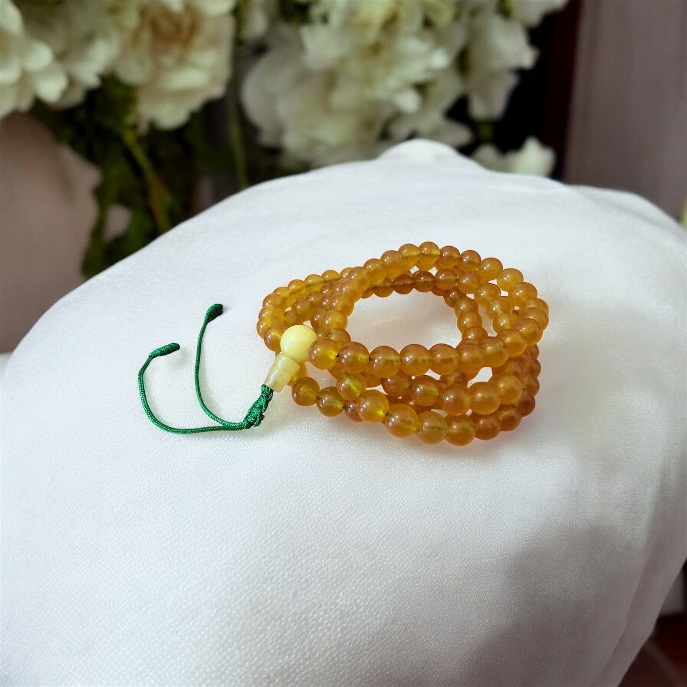 Gemstone Yellow Amber Mala