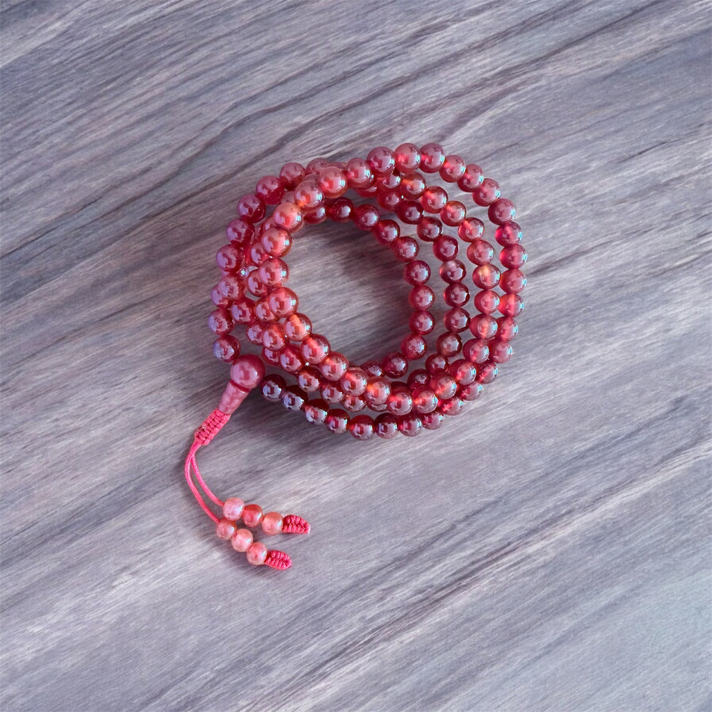 Deep Red Garnet Mala