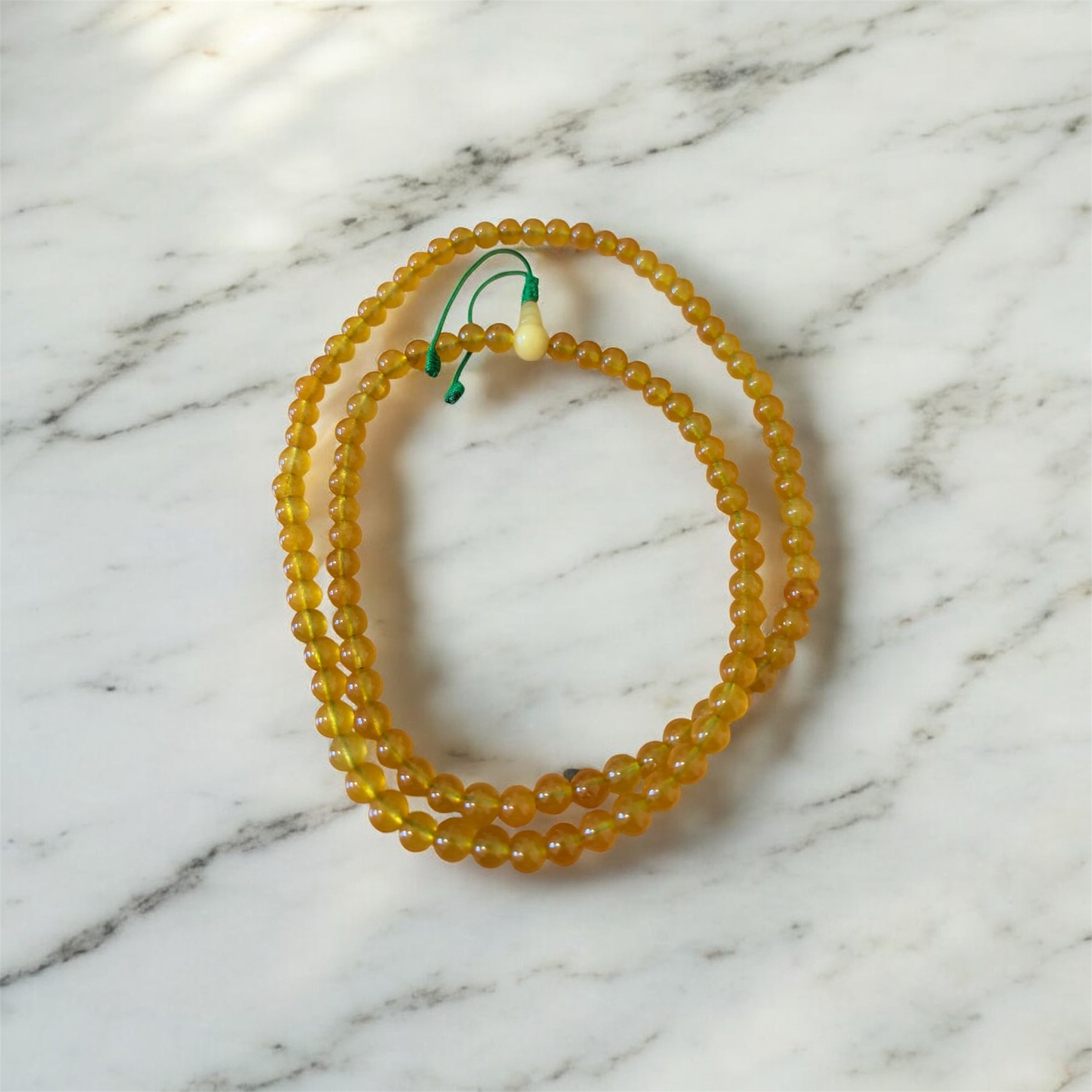 Gemstone Yellow Amber Mala