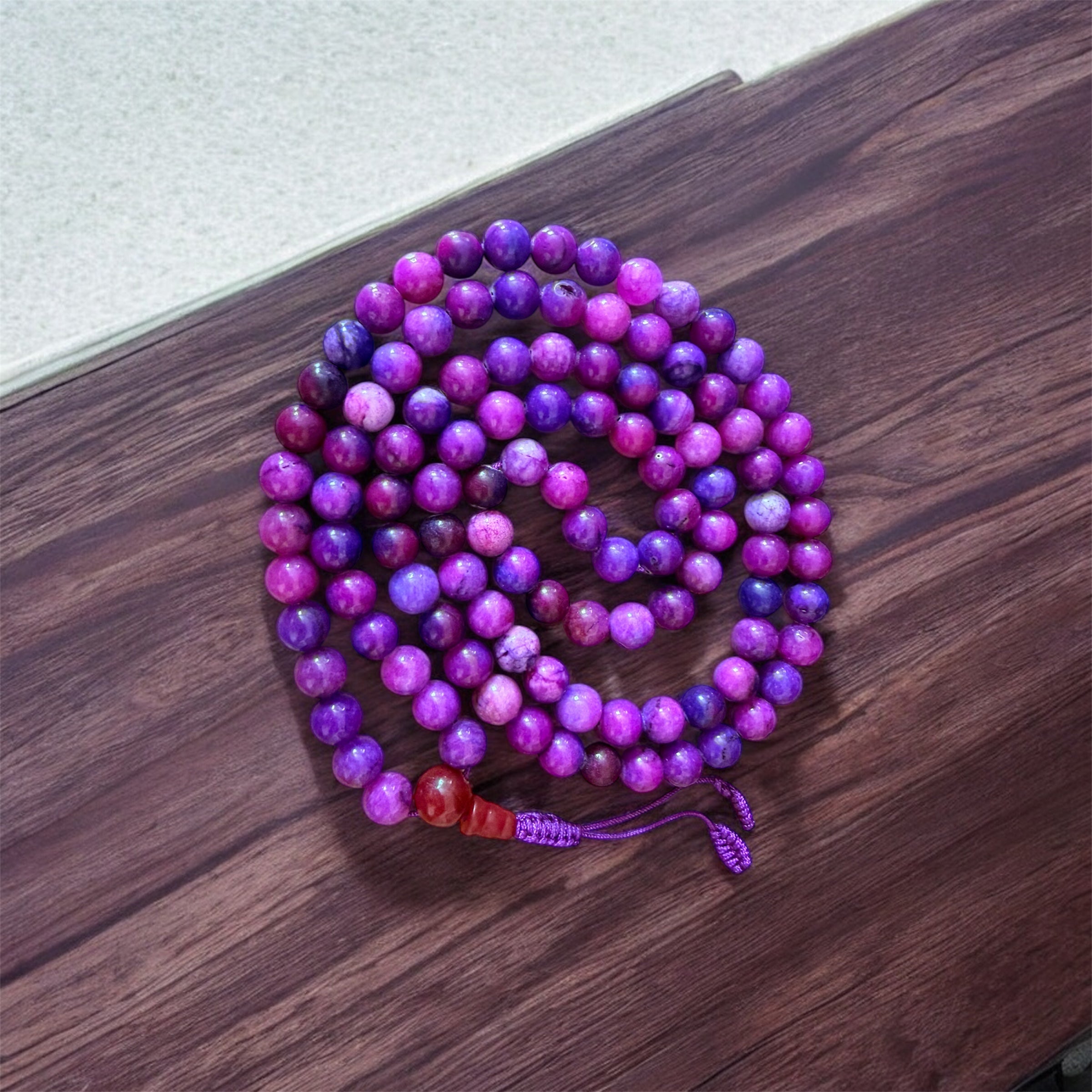Jade Blue purple Mala
