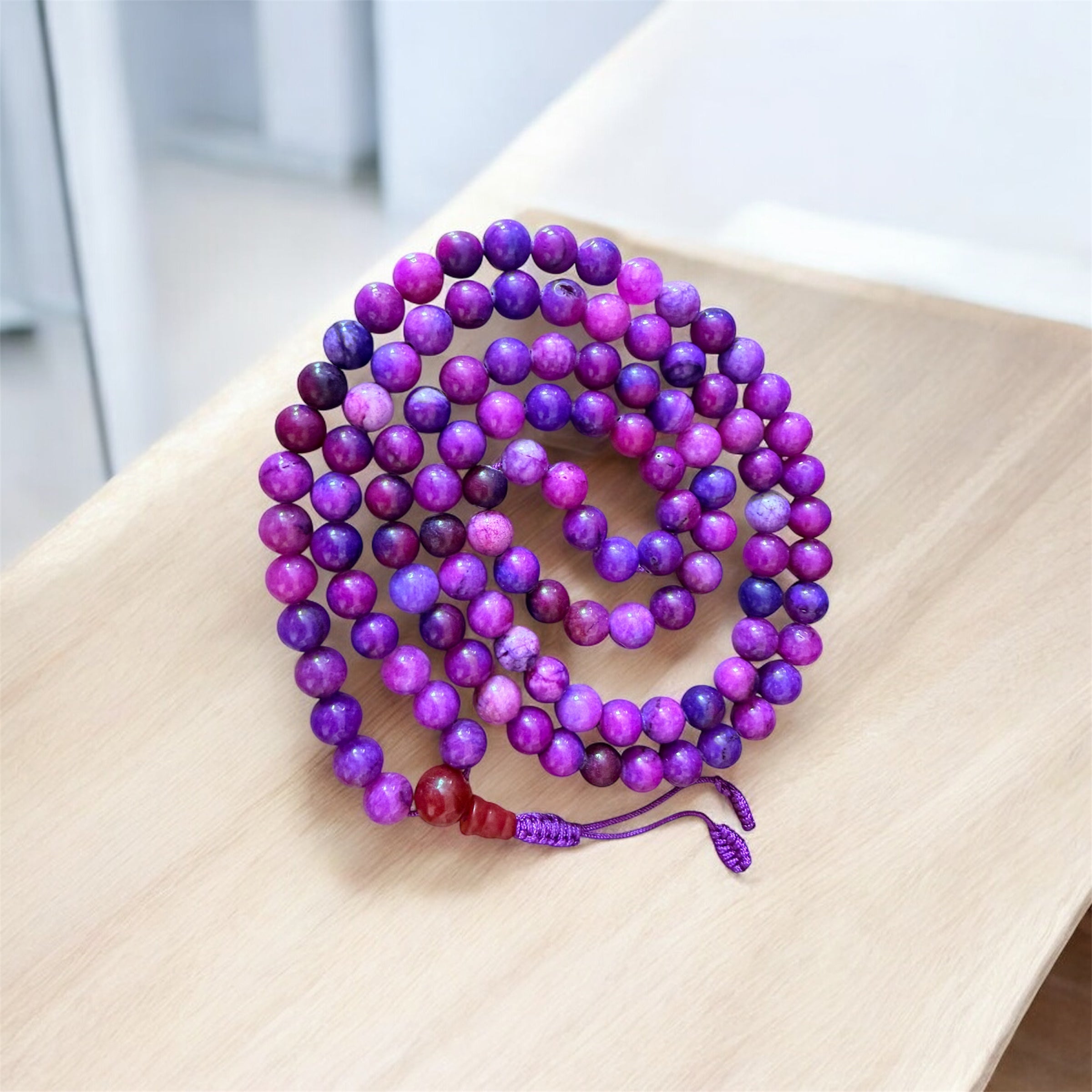 Jade Blue purple Mala