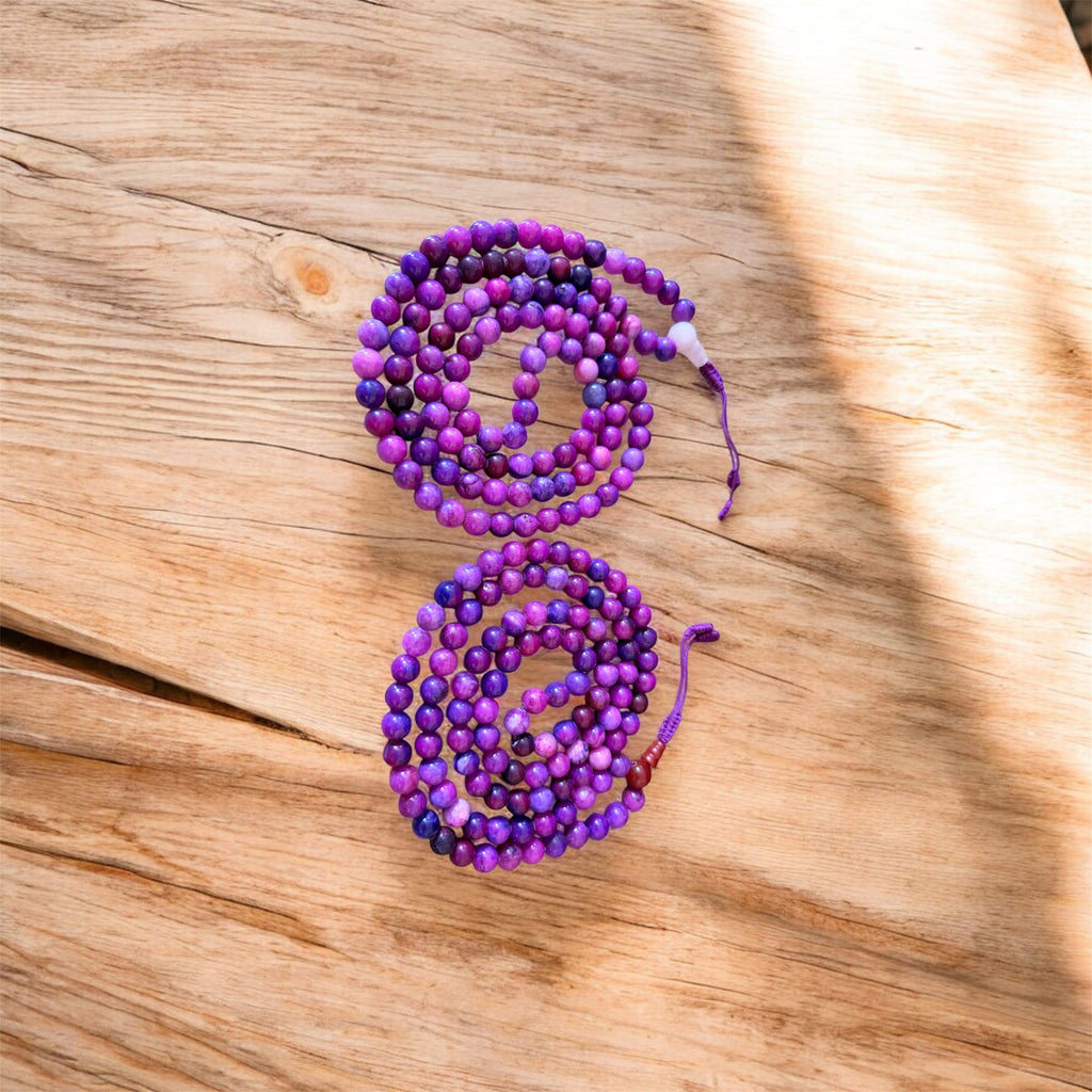 Jade Blue purple Mala