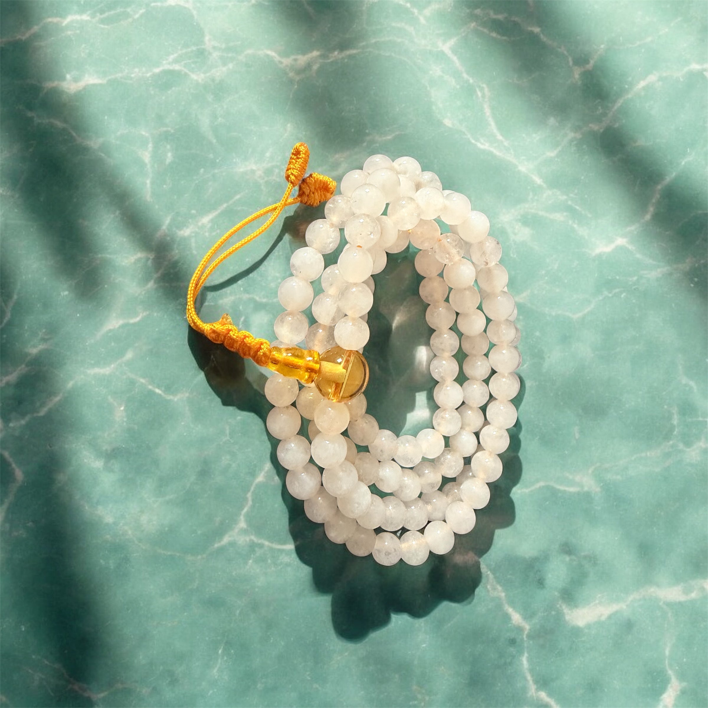 White Agate Mala