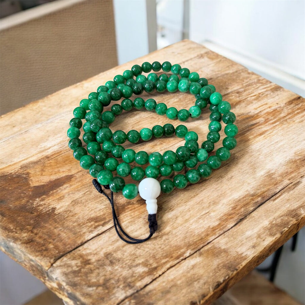 Natural Green Jade Mala