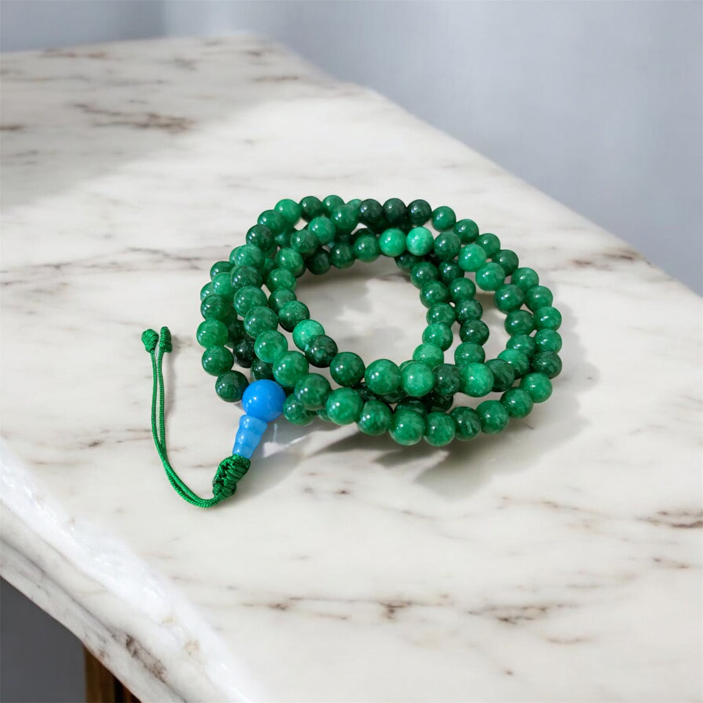 Natural Green Jade Mala