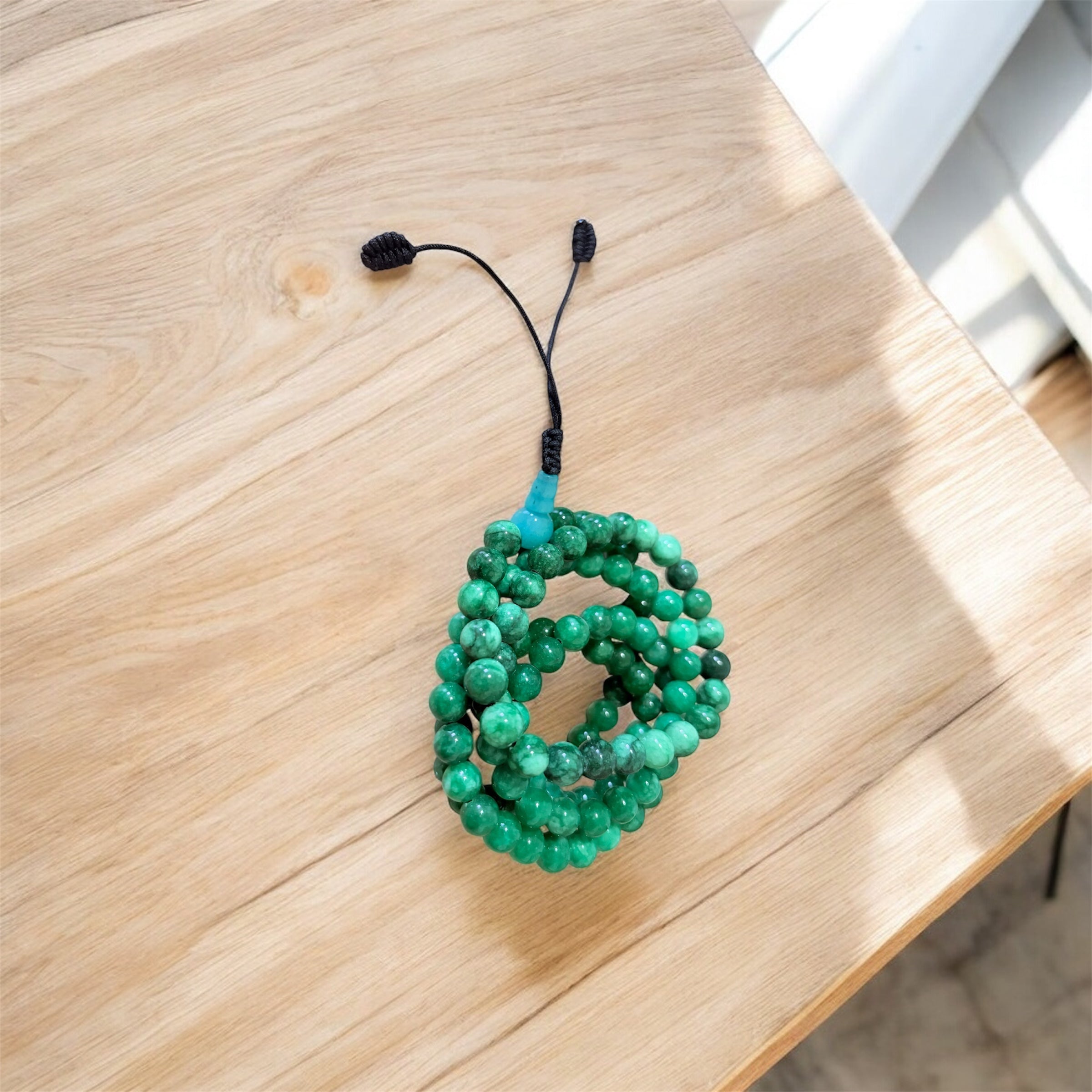 Natural Green Jade Mala