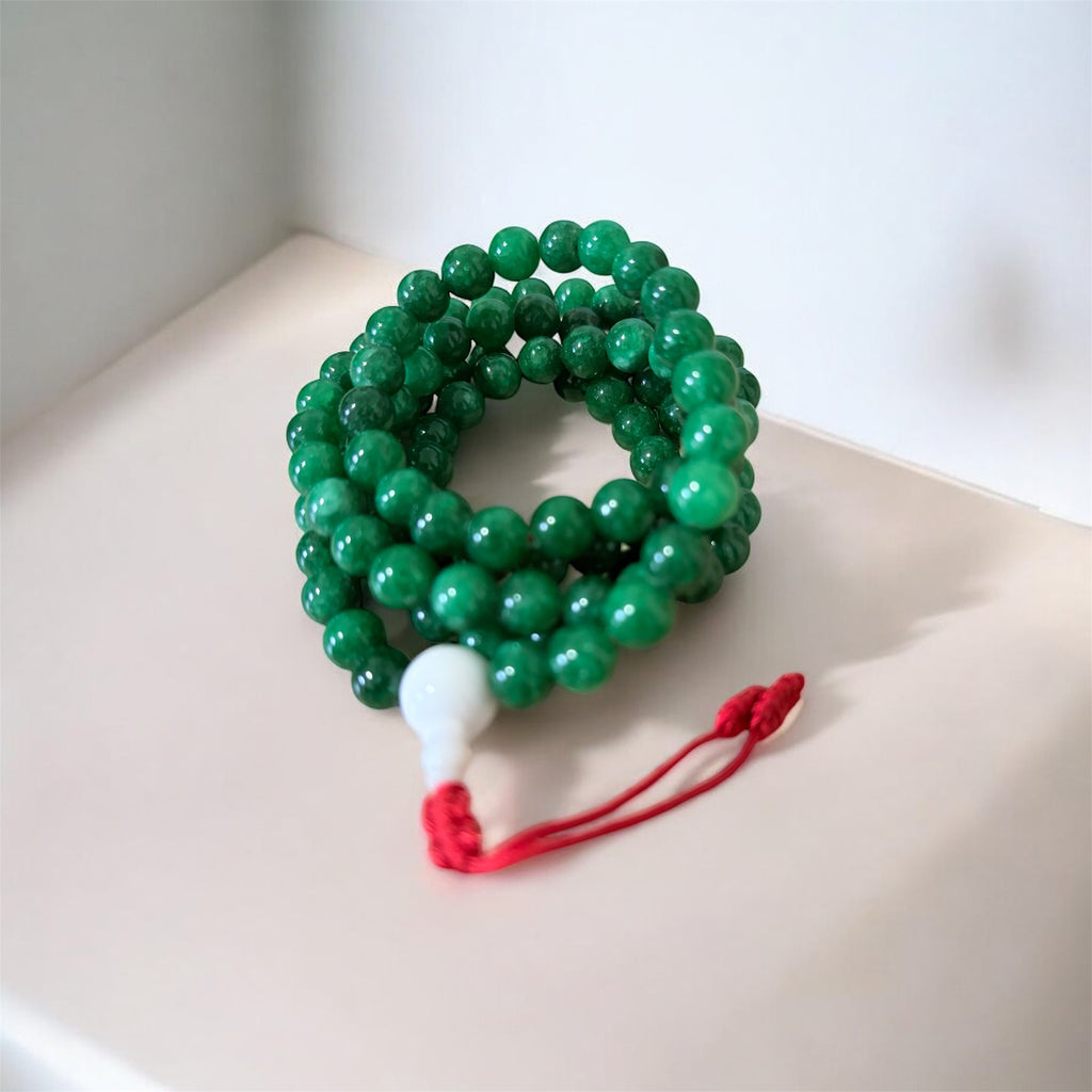 Natural Green Jade Mala