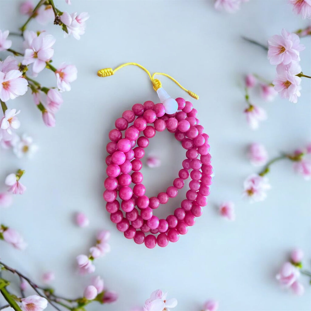 Fuchsia Pink Jade Mala