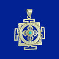 Sterling Silver Double Dorje Mandala Pendant
