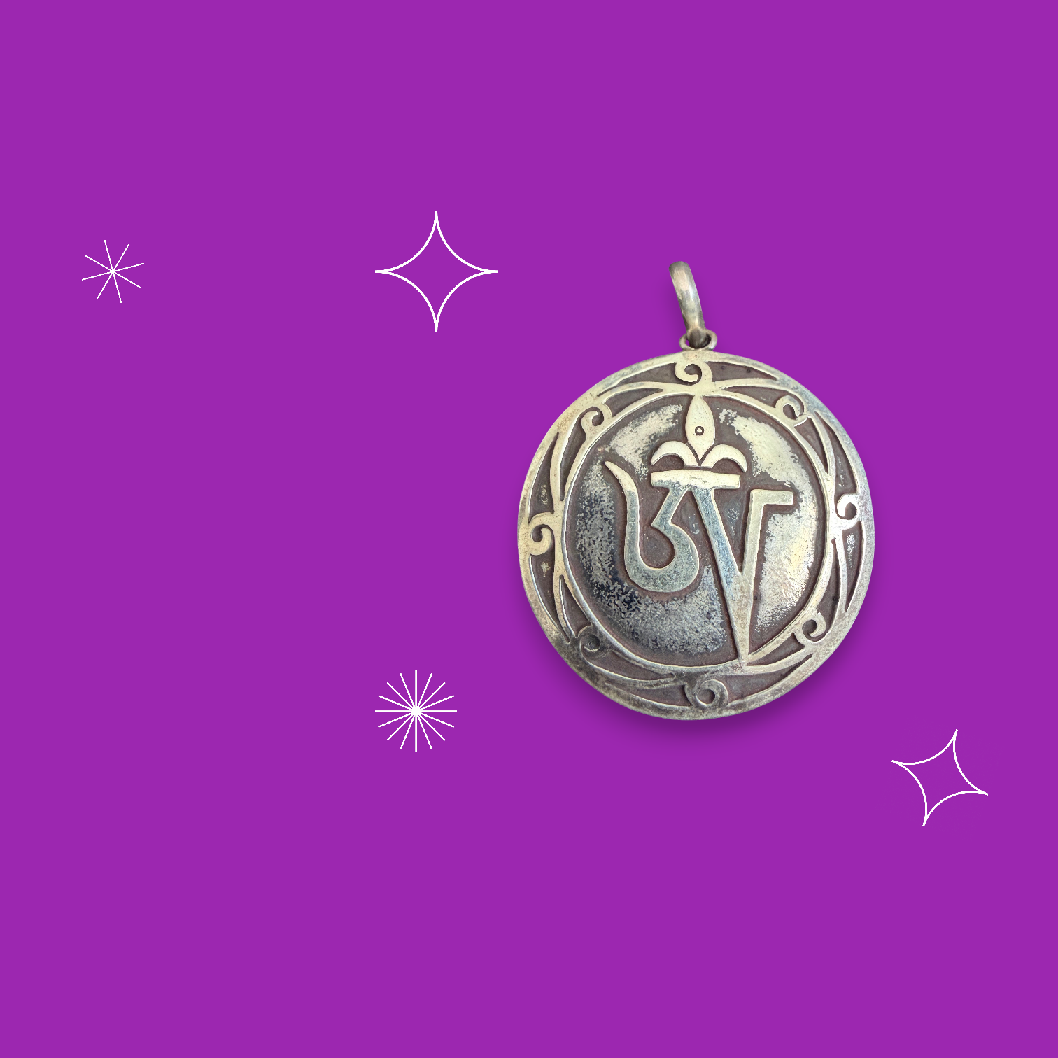 OM Sterling Silver Pendant