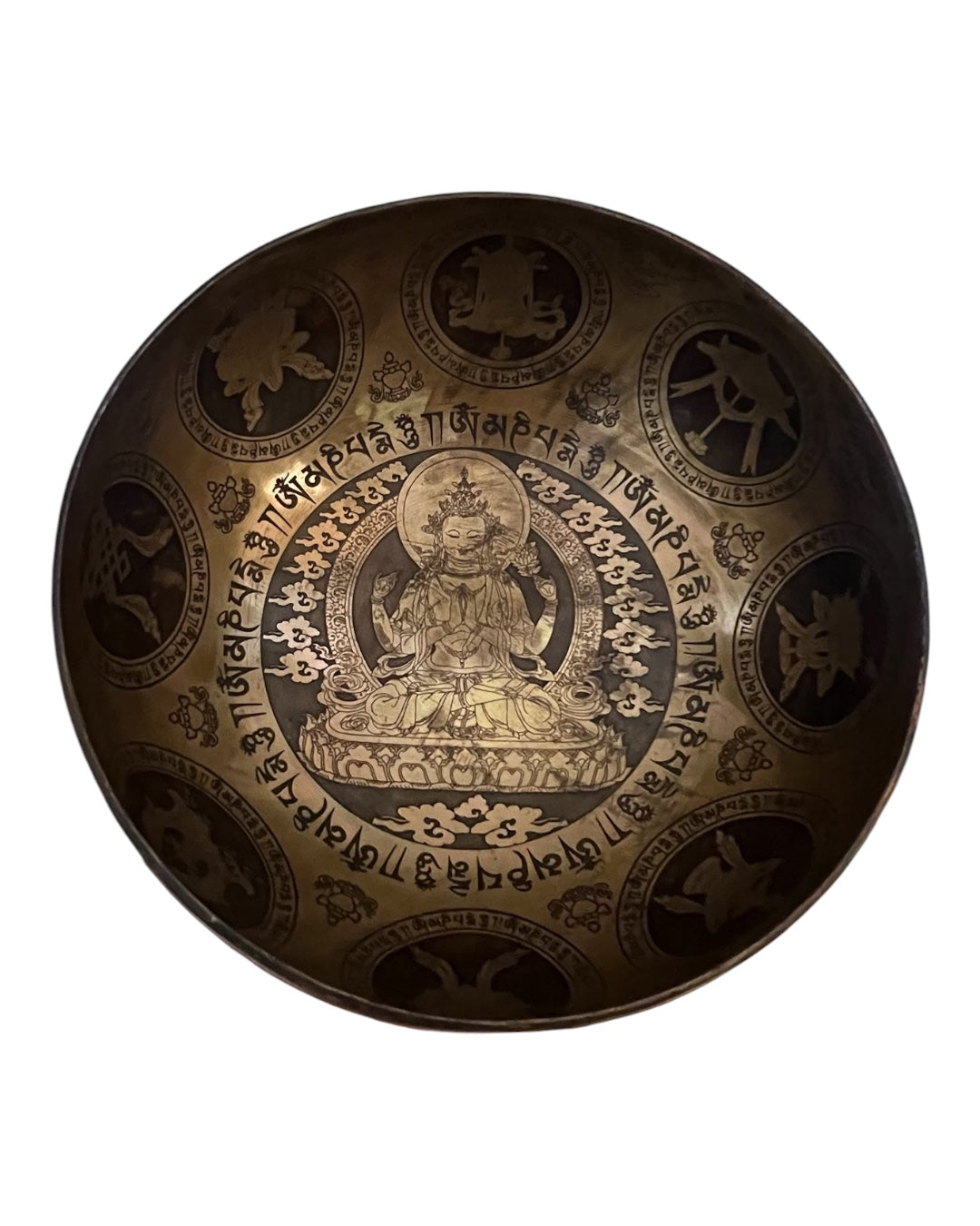 MASTERPIECE AVALOKITESVARA TIBETAN SINGING BOWLS