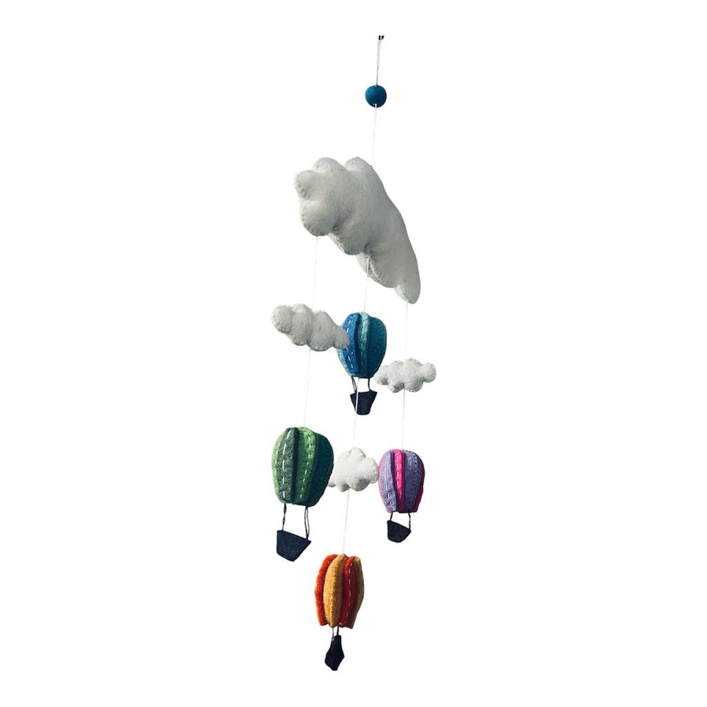 Cloud with Hat air balloon Handmade Felt mobile