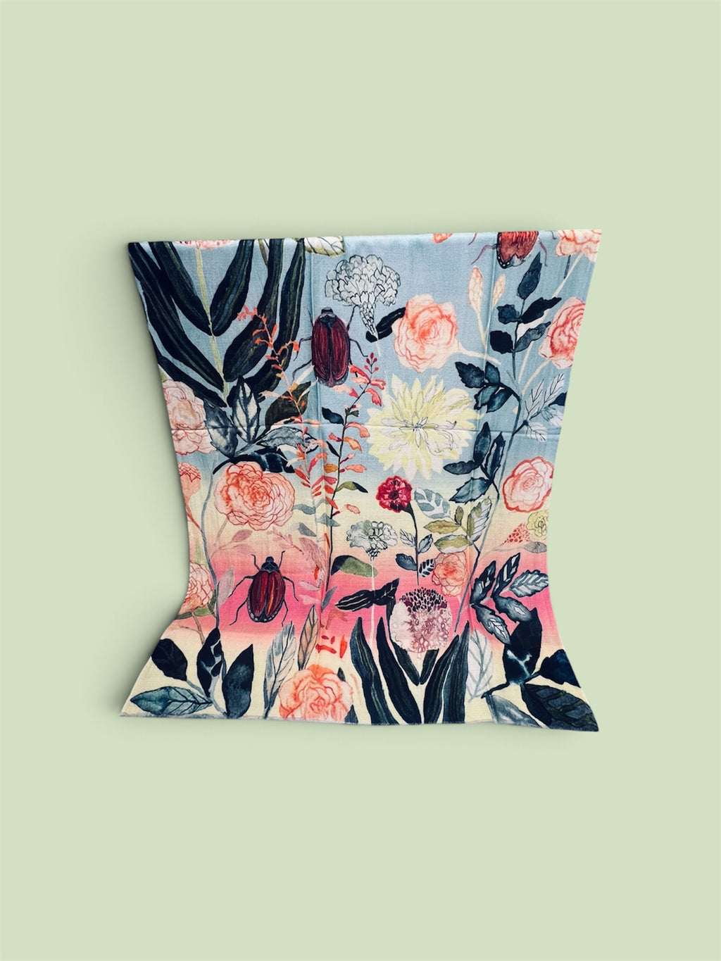 Featherlight Flower print Cashmere Scarf