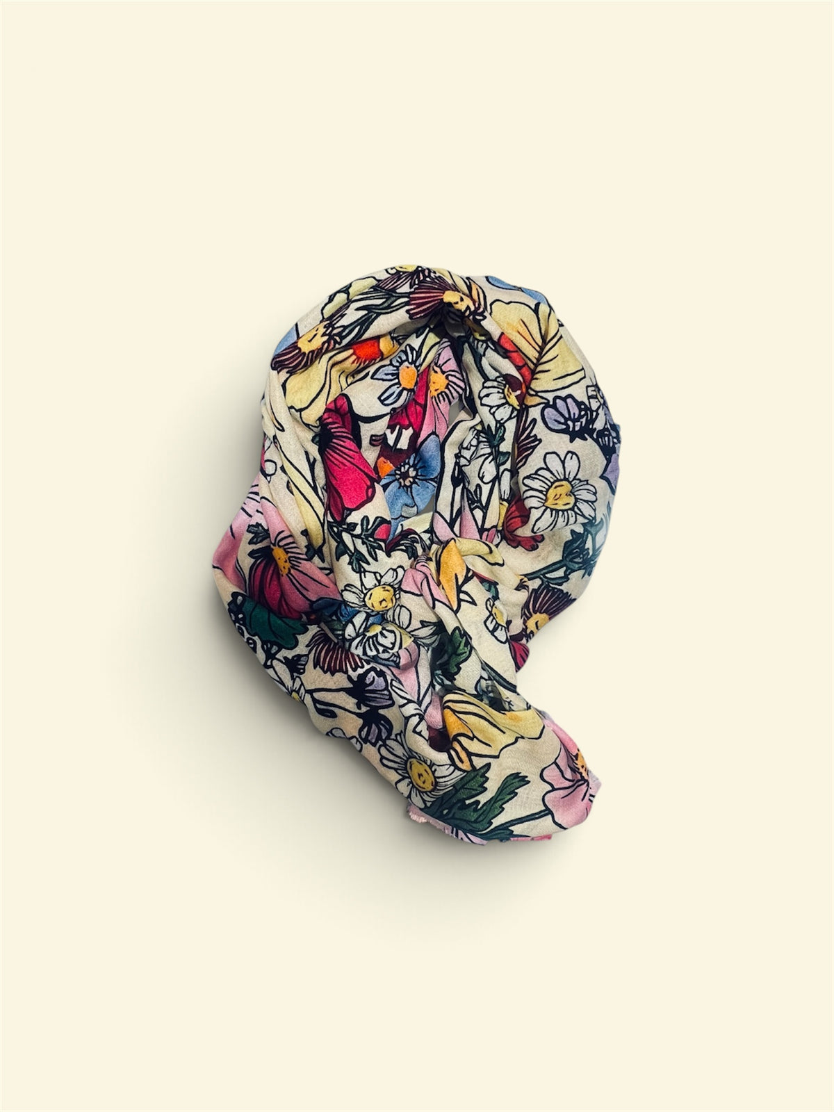 Featherlight Flower handprint Cashmere Scarf