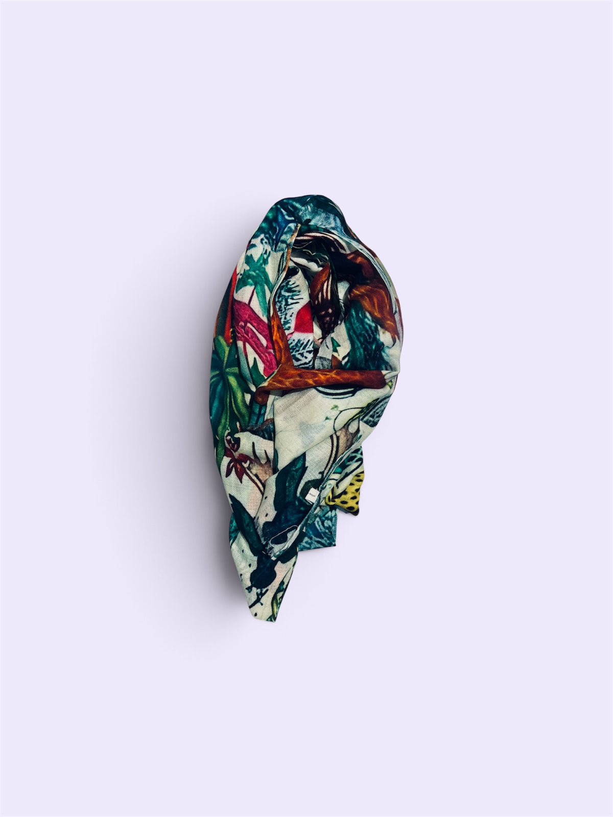 Featherlight Peacoke & Jiraff hand select print patron Cashmere Scarf