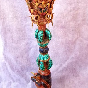 ANCIENT TIBETAN VAJRAKILLA TURQUOISE PHURBA