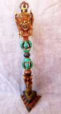 ANCIENT TIBETAN VAJRAKILLA TURQUOISE PHURBA