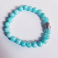 AQUAMARINE BEAD WITH BUDDHA BRACELET