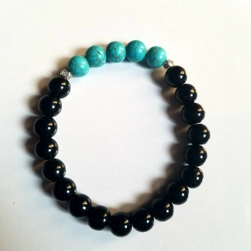 BLACK ONYX WITH TURQUOISE BRACELET