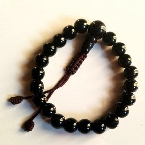 BLACK STONE BEADS BRACELET