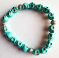 Tibetan Yak Bone Turquoise Color Skull Bracelet
