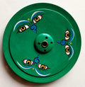 BUDDHA EYE FLAT WOODEN INCENSE BURNER(GREEN)