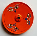BUDDHA EYE FLAT WOODEN INCENSE BURNER(ORANGE)