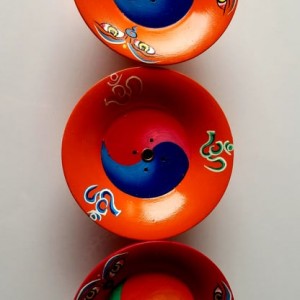 BUDDHA EYE PAINTED WOODEN INCENSE BURNER