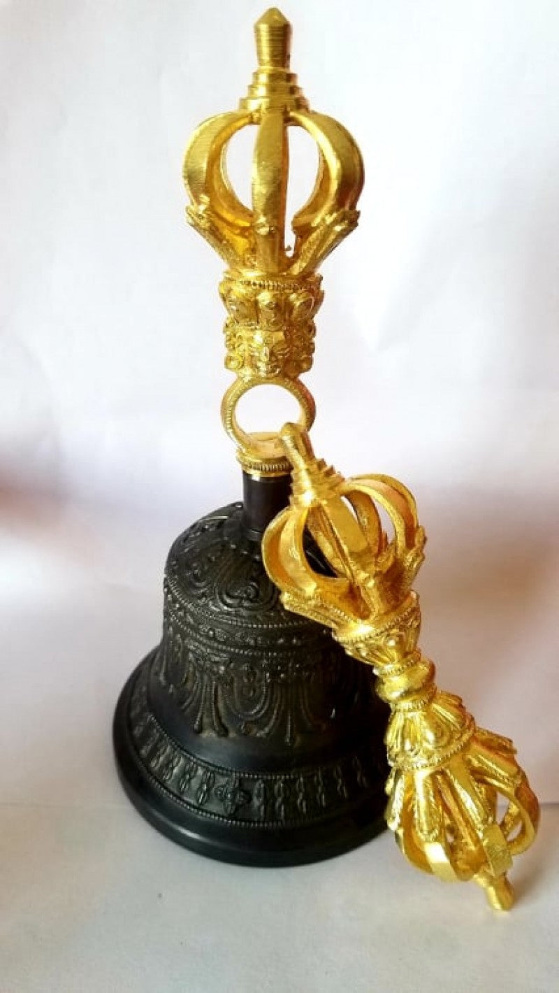 BLACK 9 PRONGED BELL AND DORJE SET