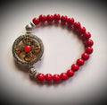 CORAL WITH DOUBLE DORJE MANDALA BRACELETS
